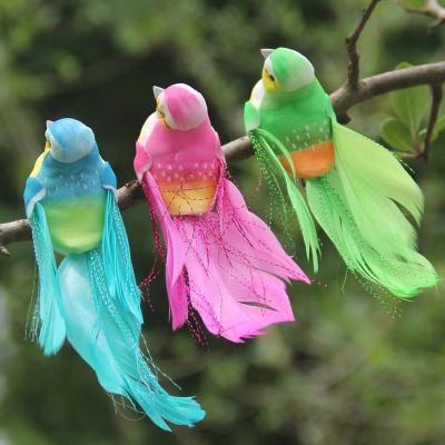 China Christmas Party Decoration Artificial Feathered Birds With Accessory for sale