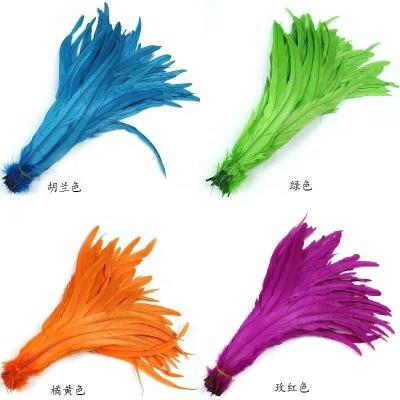 China Unique Pattern Dyed feathers millinery supplies Rooster Tail Feather 8-10 inch for sale