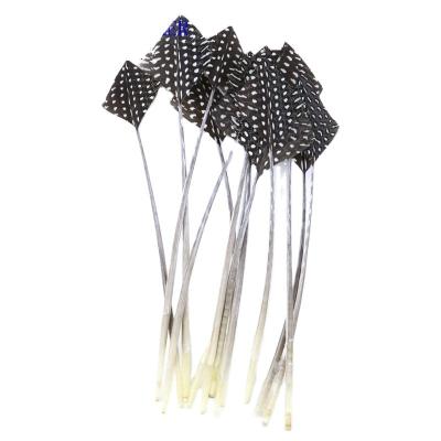 China Raw Pattern Millinery Feather Arrow Head Guinea Fowl Feather Quill Fast Shipping for sale