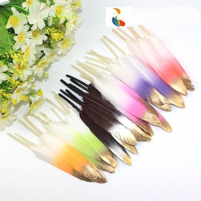 China 5-6inch Two Tones Millinery Feather , Colored Turkey Feathers For Fashionable Styles for sale