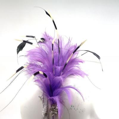 China Hackle Feather Fascinator Hoofdband Bloemen Millinery Supplies Voor Party Haar Decoratie Te koop