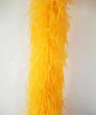 China Dyed Pattern Ostrich Feather Boa Scarf 4 Layers Yellow Green For Party Decorations for sale