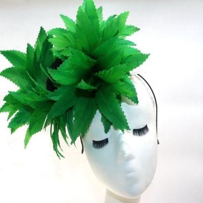 China Thanksgiving Occasion Goose Green Feather Headpiece DHL FEDEX UPS Shipping for sale