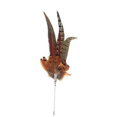 China 6*30Cm Reeve Pheasant Feather Hat Pin , Event Party Feather Brooches For Hats for sale