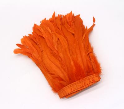 China Vibrant Dyed Chicken Feather Coque Rooster Fringe Trim for Party Decoration Supplies for sale