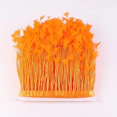 China 4-6 inch Goose Feather Fringe Trim with Satin Ribbon Tapes Ideal and Quick Shipping for sale