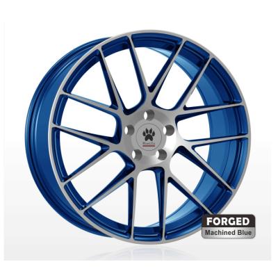 China New Design 6061 T6 6061-T6 Aluminum Custom Model R07D02 Aluminum Forged Wheels Alloy Rims Machined Blue Car Wheel for sale