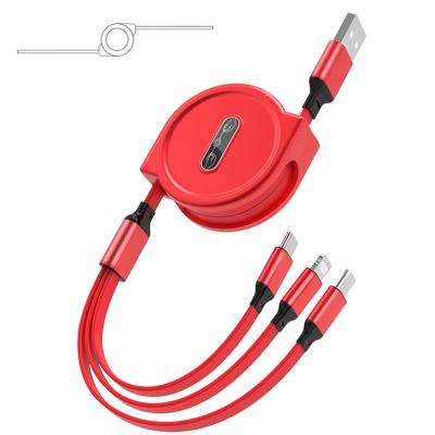 China Retractable Length 3 Tensible in 1 Mobile Cable Charger Charging Cable for iPhone 11 PRO 12 pro max for Samsung cable type c for sale