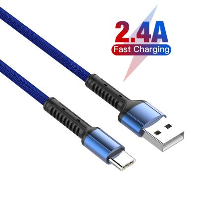 China Hot Selling Cloth Android MP3/MP4 Player Cable 3ft Length USB Cord Cell Phone Heavy Duty Cable Type C Cable For Samsung Huawei for sale