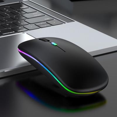 China LED Gaming Gamer Silent Functional Rechargeable Mouse 2.4G USB Charging Wireless Mouse For MacBook Laptop Computer for sale