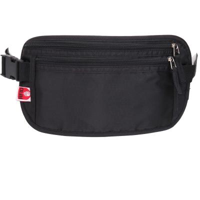 China New Arrival Black Waterproof Sports Bag Waist Bag Anti-theft Men's Casual Zippered Compartments RFID Blocking Money Belt for sale