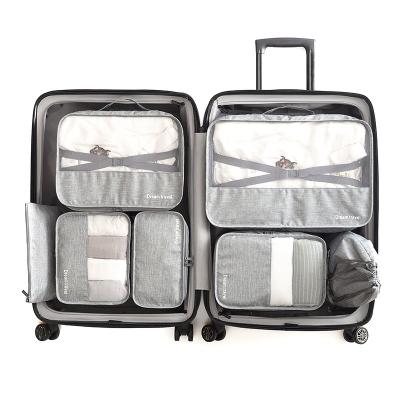 China Fashion Design New Fashion Design High Quality Gray Camping Hiking Climbing School 2-tone Polyester Packing Professional Cubes for sale