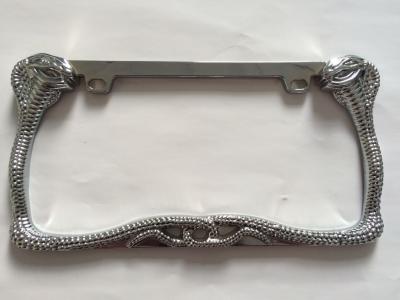 China YK-LPF845 Universal Chrome Car License Plate Frame Manufacture Cobra American Zinc Alloy License Plate Frame Suppliers for sale