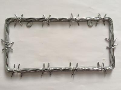 China YK-LPF849 American Car License Plate Frame Barbed Wire Shape Chrome Zinc Alloy License Plate Frame China Manufacture for sale