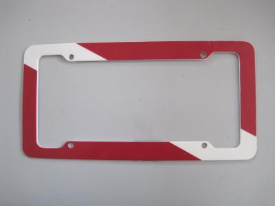 China YK-LPF822 Red And White Painted USA Size License Plate Frame Personalized Plastic Car License Plate Frame Supplier for sale