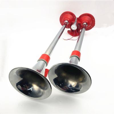 China Universal Air Horn 12/24V For Truck Train Boat Dual Pipes Trumpet Car Horn Super Loud Trumpet Zinc Alloy for sale