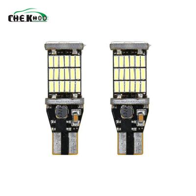 China Car Led Motorcycle Canbus Amber Lamp Red White T15-45-4014 Turn Signal Tail Bulbs Decoding 45smd Reversing Light T15 4014 Highlight Tail Bulbs for sale