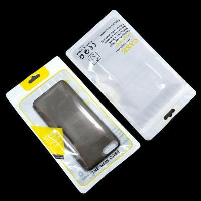 China Custom All Kinds Of Size Mobile Phone Case Ziplock Plastic Packaging Mylar Bag With Hang Hole for sale