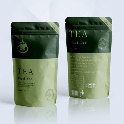 China Custom Heat Seal Biodegradable Tea Package Bags Stand Up Pouch With Zipper for sale