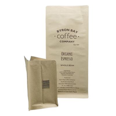 China Custom Printed 1kg Eco-friendly Material Compostable Biodegradable Kraft Paper Empty Coffee Bag for sale