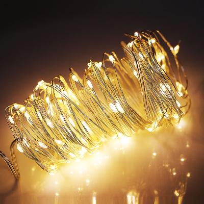 China Lights String Outdoor Solar Power LED Fairy Lights String Decorative Copper Wire Lights for Holiday Party Christmas Lights for sale