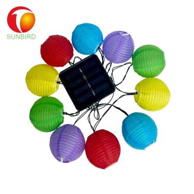 China Garden Solar Decorative Mini LED Colorful Fabric Lanterns with Fairy String Light for Party and Festival for sale