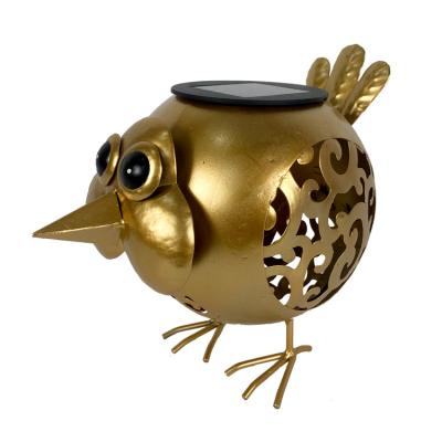 China Wholesale Garden Color Waterproof Golden Bird Cavity Light Effect Solar Led Desk Light Outdoor Garden Decoration for sale