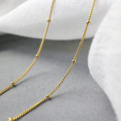 China TRENDY Custom Made Heavy Gold Plated 0.5microns Elegant Beaded Short Clavicle Brass Chain For Necklace for sale