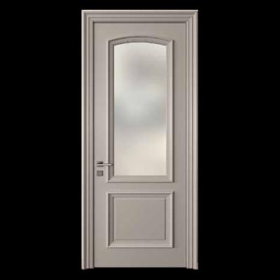 China Modern Wooden Composite Glass Swing Cheap Toilet Interior Glass Door for sale