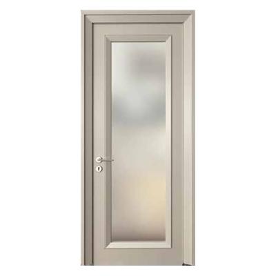 China Wood Compound Door Panel Perfettodoor PVC Melamine Entrance Door Modern Wooden Interior Swing Doors Modern For Simple Bathroom for sale