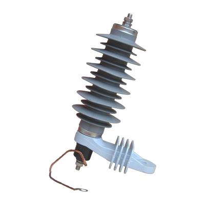 China Electric Power High Voltage Transmission 15kv-27kvHY5W HY10W Polymer Zinc Oxider Gapless Surge Arrester With Disconnector Silicone Rubber Arrester Lightning for sale