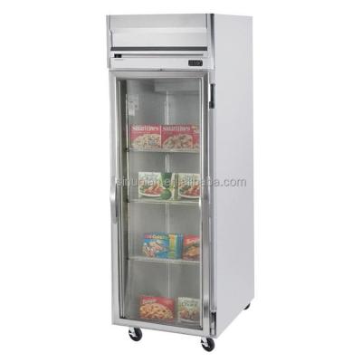 China Refrigerador de cristal de acero inoxidable 2022 del refrigerador de la carne de la puerta del solo de la puerta del congelador congelador vertical del anuncio publicitario en venta