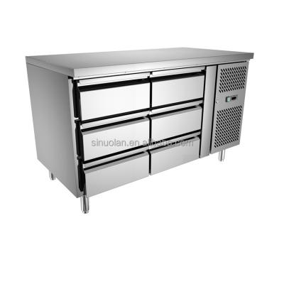 China OEM Freezer Stainless Steel Work Bench Cooler Defrost Fridge Undercounter Fridge Refrigerator for sale