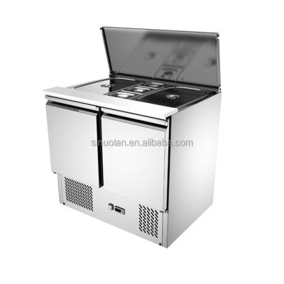 China Stainless Steel Commercial Prep Table Restaurant Kitchen Refrigerator With Drawers Salad Fridge Pizza Refrigerators for sale