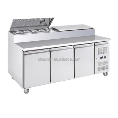 China Subway Sandwich Prep Table Refrigerated Pizza Work Table/ Pizza Prep Table Pizza Preparation Counter Fridge for sale