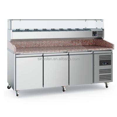 China Professional Stainless Steel Pizza Prep Table/pizza Display Refrigerator/refrigerated Pizza Counter for sale