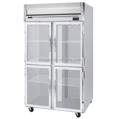 China Commercial Three 4 Glass Door Fridge Restaurant Kitchen Refrigerator Stainless Steel Upright Freezer Fridge for sale