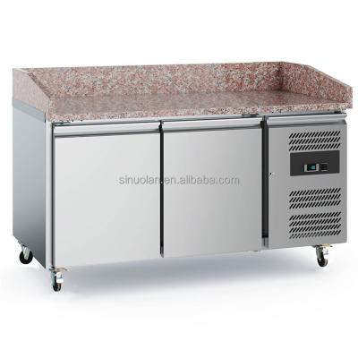 China Pequeño refrigerador refrigerado tabla usado contrario de la pizza de la preparación del bocadillo del subterráneo de la tabla de trabajo del bufete de ensaladas con la venta superior de mármol del buffet en venta
