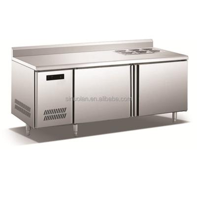 China Stainless Steel Counter Top Working Table Refrigerator Chiller Restaurant Kitchen Commercial Salad Freezer Table for sale