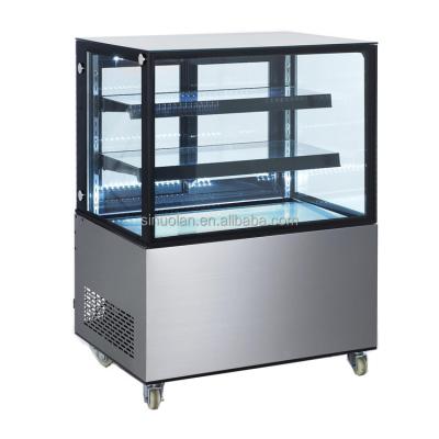 China CE Approved Glass Sliding Door Cake Display Fridge Branded Cake Cooler for Bakery for sale