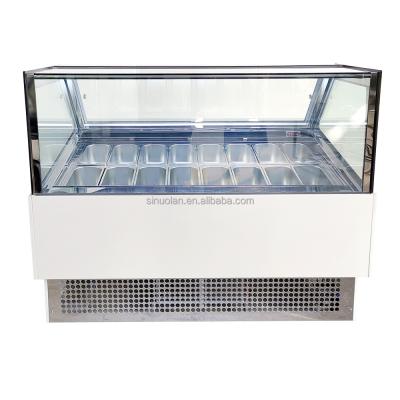 China CE 16 Plates Gelato Ice Cream Showcase/ice Cream Display Freezer/Ice Cream Refrigerator Showcase Display Gelato Display for sale