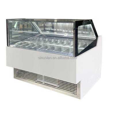 China Refrigerador italiano del congelador de la caja del congelador del helado de la venta del helado del escaparate de Gelato del polo del congelador adaptable caliente de la exhibición en venta