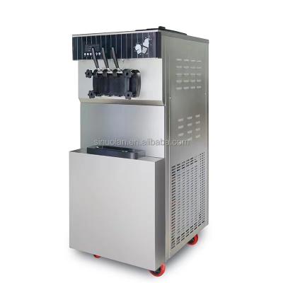 China Commercial Vertical 3 Flavor 25L Snack Ice Cream Making 3 Flavor Soft Ice Cream Machine Maker for sale