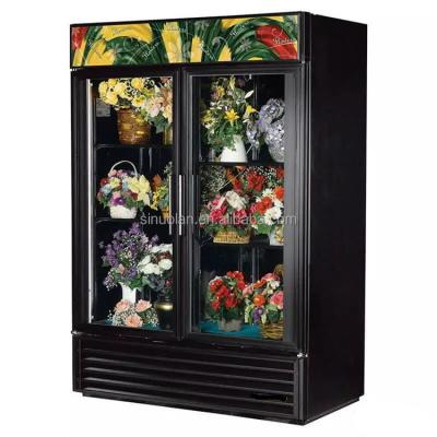 China Flor-refrigerador fresco de custodia floral de enfriamiento del refrigerador de la flor de la puerta del refrigerador de la flor de la exhibición de cristal vertical comercial del refrigerador en venta