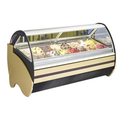 China Gelato Freezer Display Counter Top Ice Cream Display Dessert Retail Shop Gelato Popsicle Ice Cream Display Freezers for sale