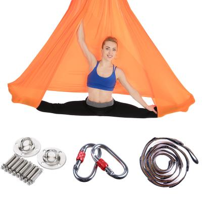 China Deluxe Yoga Hammock Kit Set 5m Aerial Swing Yoga Hammock Kit with Daisy Chains O-Ring, Cloth and Guide for sale