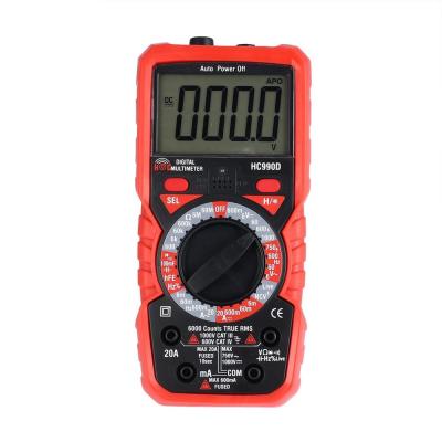 China HC990D High Precision Professional Multimeter True RMS 6000 Tester Counts Digital Multimeter 181mmx86mmx53mm for sale