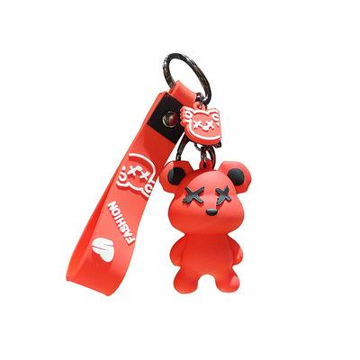 China Silicone L082 Bear Chameleon Key Chain Cartoon Car Animation Key Bag Creative Doll Pendant Silicone Key Chain for sale