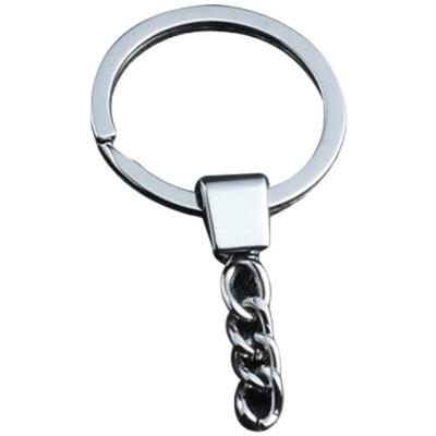 China z017 Metal Alloy Flat Ring With 4 Links Metal Ring Keychain Plated 30mm Long Round Split Key Chain Key Rings for sale