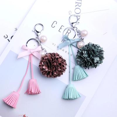 China NEW fashion useful for women lace up flower tassel key chains keychains for car bags accessories pendants key chain jewelry accessory for sale